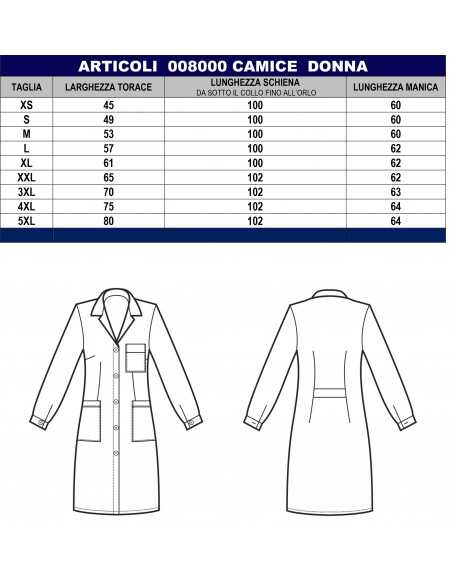Camice da Medico Donna Bianco 100% Cotone CLASSICO | Isacco