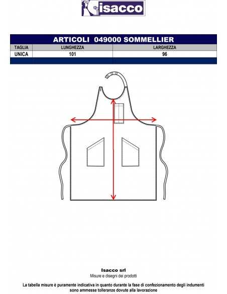 Grembiule da Sommelier Nero Antimacchia 100% Poliestere 220 g/m² 101x96 cm | ISACCO Grembiule da Sommelier Nero Antimacchia 100% Poliestere 220 g/m² 101x96 cm | ISACCO