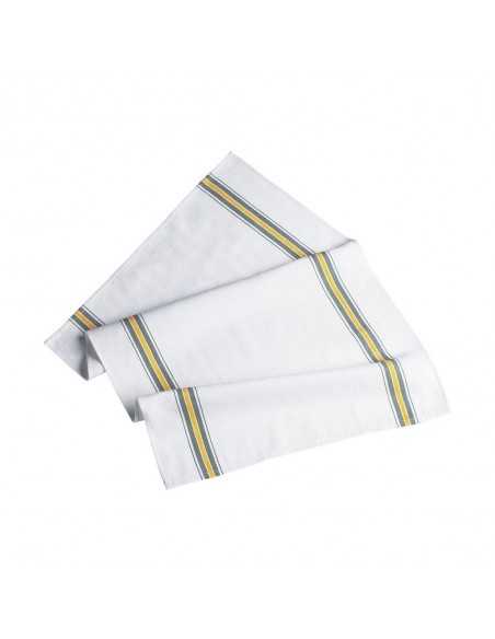 Torcione da Cucina 100% Cotone 60x70 cm con Striscia Colorata | Strofinaccio Professionale per Ristorazione