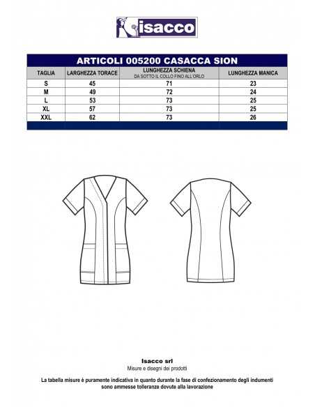 Casacca Sion Bianca da Lavoro Estetista e Sanitaria 100% Cotone 190 g/m² | ISACCO – Donna Mezza Manica