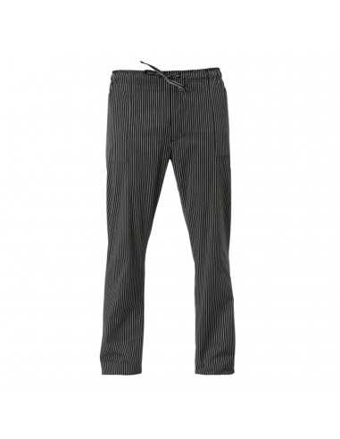 Pantalone Cuoco Gessato Nero 100% Cotone