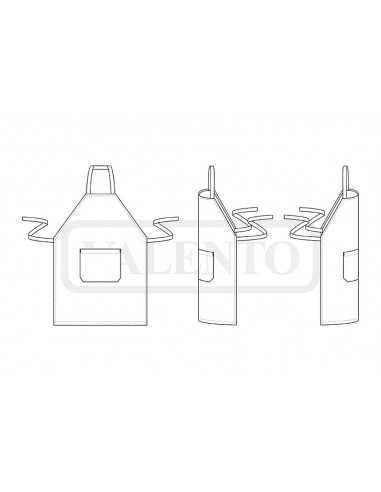 Grembiule Gessato Nero con Tasca