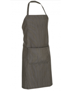 Grembiule Gessato Nero con Tasca