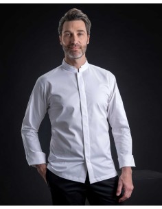 Giacca da Cuoco Bianca FOX con Collo alla Coreana –...