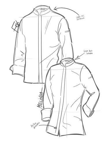 Giacca da Cuoco Bianca FOX con Collo alla...