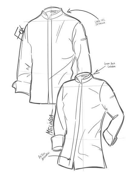 Giacca da Cuoco Bianca FOX con Collo alla Coreana – Traspirante ed Elasticizzata