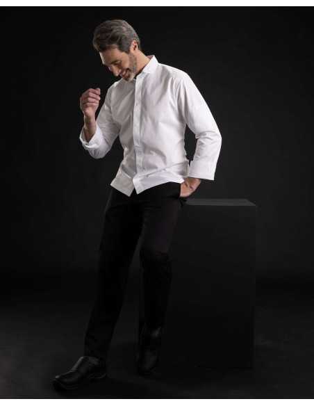 Giacca da Cuoco Bianca Pierre – Carine | Colletto a Camicia, Traspirante ed Elasticizzata