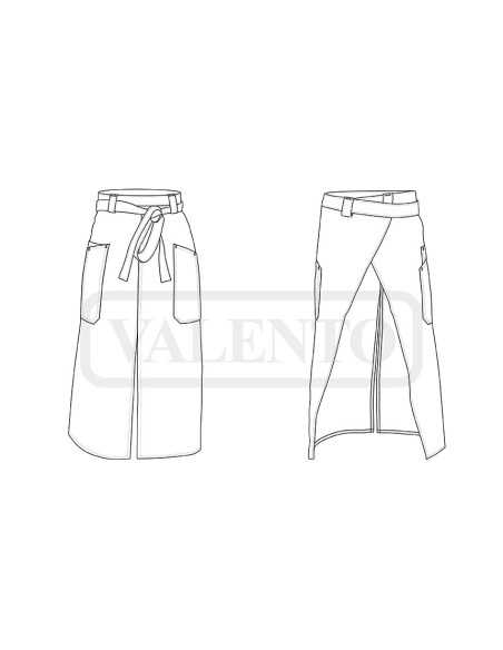 Grembiule senza pettorina lungo con spacco