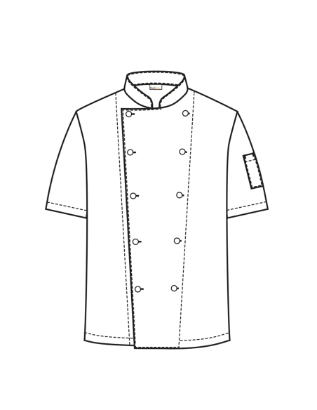 Giacca da Cuoco Bianca 100% Cotone 190 g/m² Manica Corta | Marca RISTOHOUSE