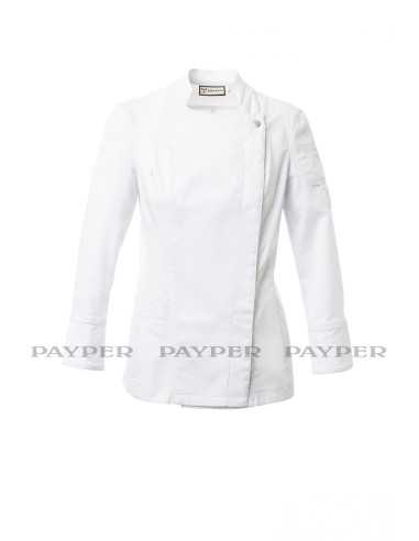 Giacca da Cuoco Bianca Elasticizzata da Donna...