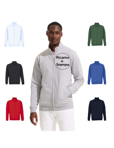 Felpa Full Zip Unisex Personalizzata con Ricamo o Stampa...