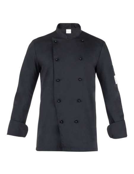 Giacca da Cuoco Nera 100% Cotone | Manica Lunga e Ricamo Personalizzato