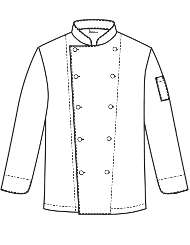 Giacca da Cuoco Nera 100% Cotone | Manica Lunga...