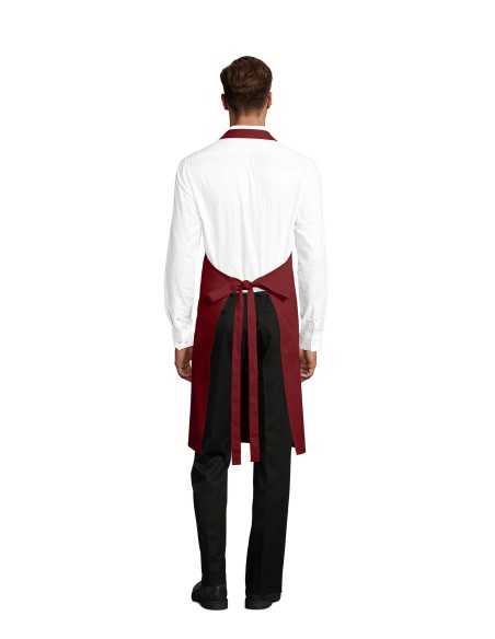 Grembiule Bordeaux GAMMA in Cotone Biologico con Pettorina e Tasca