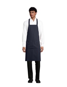 Grembiule Blu Scuro GAMMA in Cotone Biologico con Pettorina e Tasca