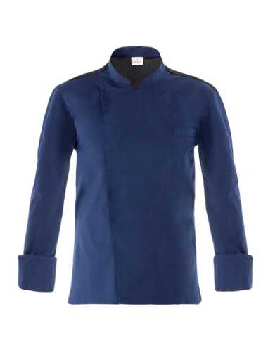 Giacca da Cuoco Blu Raul Slim Manica Lunga - Giblor’s
