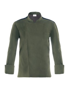 Giacca da Cuoco Verde Militare Raul Slim Manica Lunga -...