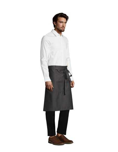 Grembiule da Lavoro Grigio Scuro GREENWICH Senza Pettorina con Ampia Tasca