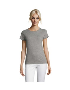 T-shirt Grigio Melange Donna 150 gr 100% Cotone - Regent...