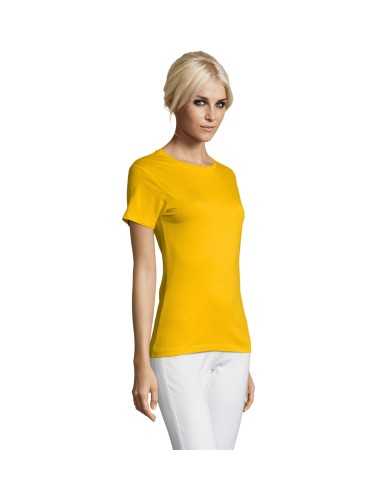 T-shirt Gialla Donna 150 gr 100% Cotone -...