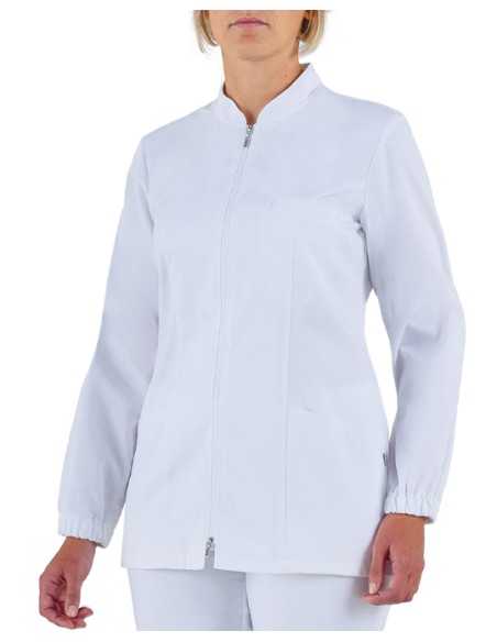Casacca Donna Alice Bianca – Giblors, Slim Fit, Cotone 100%, Chiusura con Zip