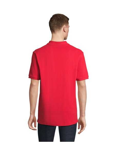 Polo Rossa da Lavoro da Uomo B&C – Mezza Manica, 100% Cotone Piqué