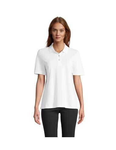 Polo Bianca da Lavoro da Donna B&C – Mezza Manica, 100% Cotone Piqué