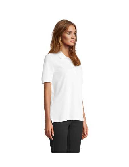 Polo Bianca da Lavoro da Donna B&C – Mezza Manica, 100% Cotone Piqué