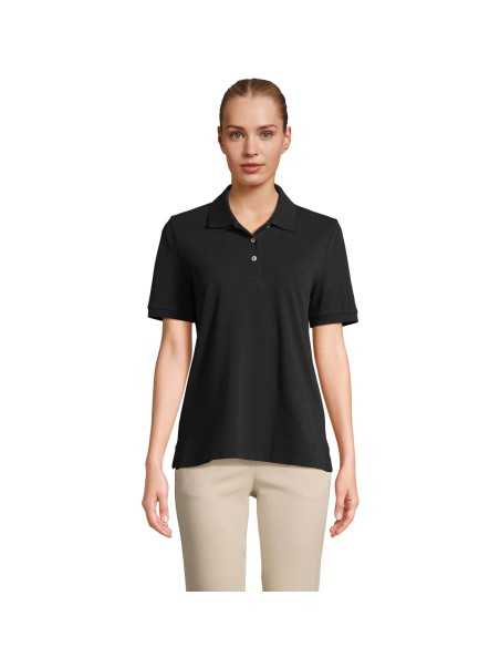 Polo Nera da Lavoro da Donna B&C – Mezza Manica, 100% Cotone Piqué