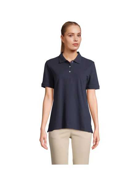 Polo Blu Scuro da Lavoro da Donna B&C – Mezza Manica, 100% Cotone Piqué
