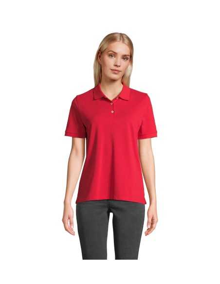 Polo Rossa da Lavoro da Donna B&C – Mezza Manica, 100% Cotone Piqué