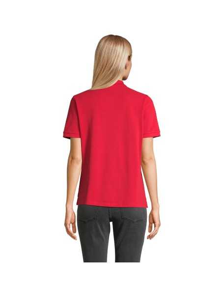 Polo Rossa da Lavoro da Donna B&C – Mezza Manica, 100% Cotone Piqué