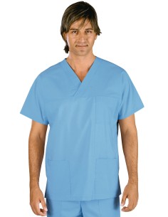 Casacca collo a V Celeste 100% Cotone | ISACCO – ULTIMI PEZZI