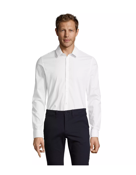 Camicia Bianca Uomo in Cotone Stretch Senza Taschino | BLAKE MEN SOL’S - Elegante per Camerieri