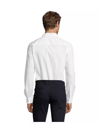 Camicia Bianca Uomo in Cotone Stretch Senza...