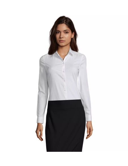 Camicia Bianca Donna Stretch Senza Taschino Modello BLAKE WOMAN | SOL’S – Elegante e Comoda per Cameriere