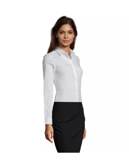 Camicia Bianca Donna Stretch Senza Taschino Modello BLAKE WOMAN | SOL’S – Elegante e Comoda per Cameriere