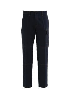 Pantalone da Lavoro in Cotone Leggero 100% Blu Scuro |...