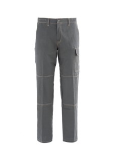Pantalone da Lavoro in Cotone Leggero 100% Grigio |...