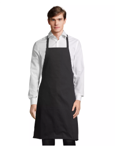 Grembiule da Cuoco Nero con Pettorina 100% Cotone Twill...