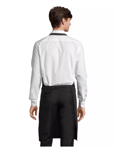 Grembiule da Cuoco Nero con Pettorina 100%...