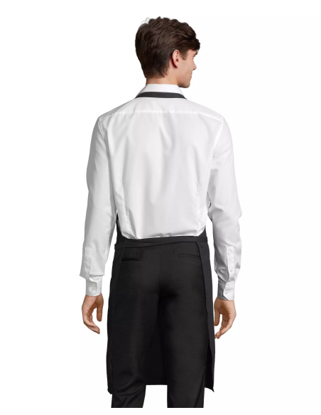 Grembiule da Cuoco Nero con Pettorina 100% Cotone Twill 180 g/m² 65x90 cm | Modello GLASGOW SOL’S