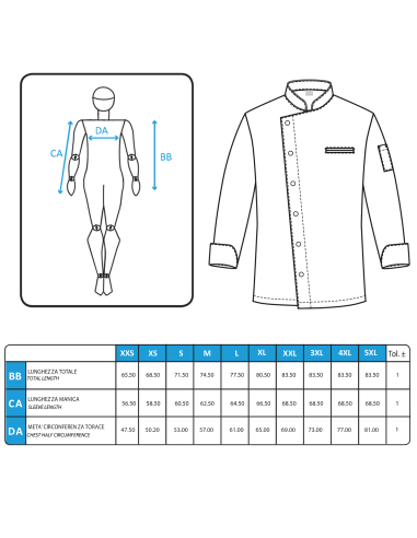 Giacca da Cuoco Bianca a Manica Lunga con Clip...