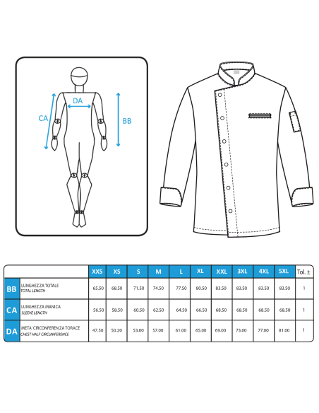 Giacca da Cuoco Nera a Manica Lunga con Clip | 100% Cotone 190g | RISTOHOUSE