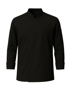 Giacca da Cuoco Nera a Manica Lunga con Clip | 100%...