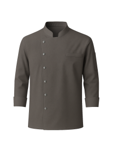 Giacca da Cuoco Tortora a Manica Lunga con Clip | 100% Cotone 190g | RISTOHOUSE