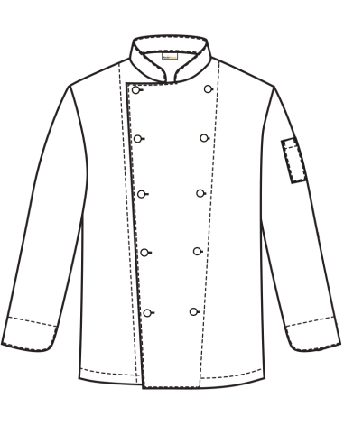 Giacca da Cuoco Nera 100% Cotone 190 g/m²...