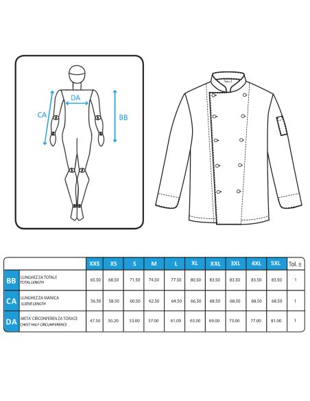 Giacca da Cuoco Bianca 100% Cotone Manica Lunga | RISTOHOUSE
