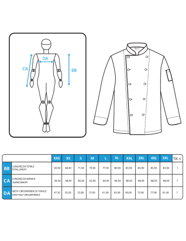 Giacca da Cuoco Bianca 100% Cotone 190 g/m²...