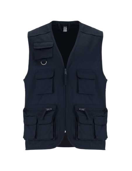Gilet Multitasche Estivo Blu Scuro Leggero | Poliestere e Cotone 200 g/m²